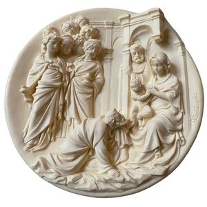 De “L’ADORAZIONE DEI MAGI” WALL HANGING PLATE BY A.SANTANGELA 1983 ITALY #1962